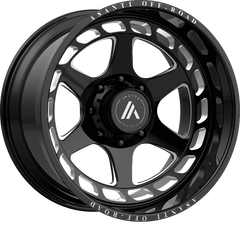 Asanti 20x9 AB816 Anvil Gloss Black Milled +18mm