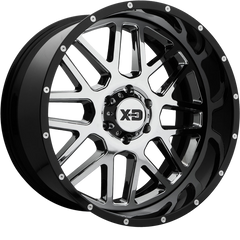 XD 20x10 XD201 Grenade Chrome w/ Gloss Black Milled Lip -18mm