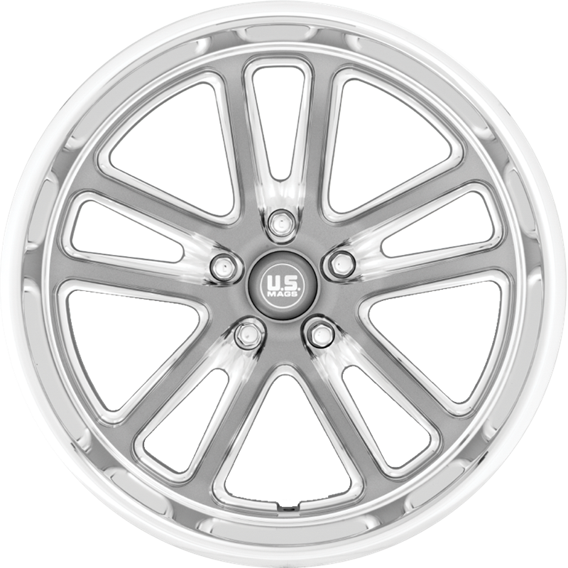 US Mags 18x9.5 U130 Bullet Textured Gunmetal w/ Milled Edges +1mm