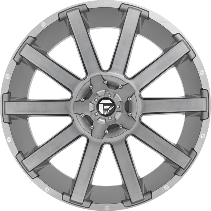 Fuel 20x10 D714 Contra Brushed Gunmetal w/ Tinted Clear Coat -18mm