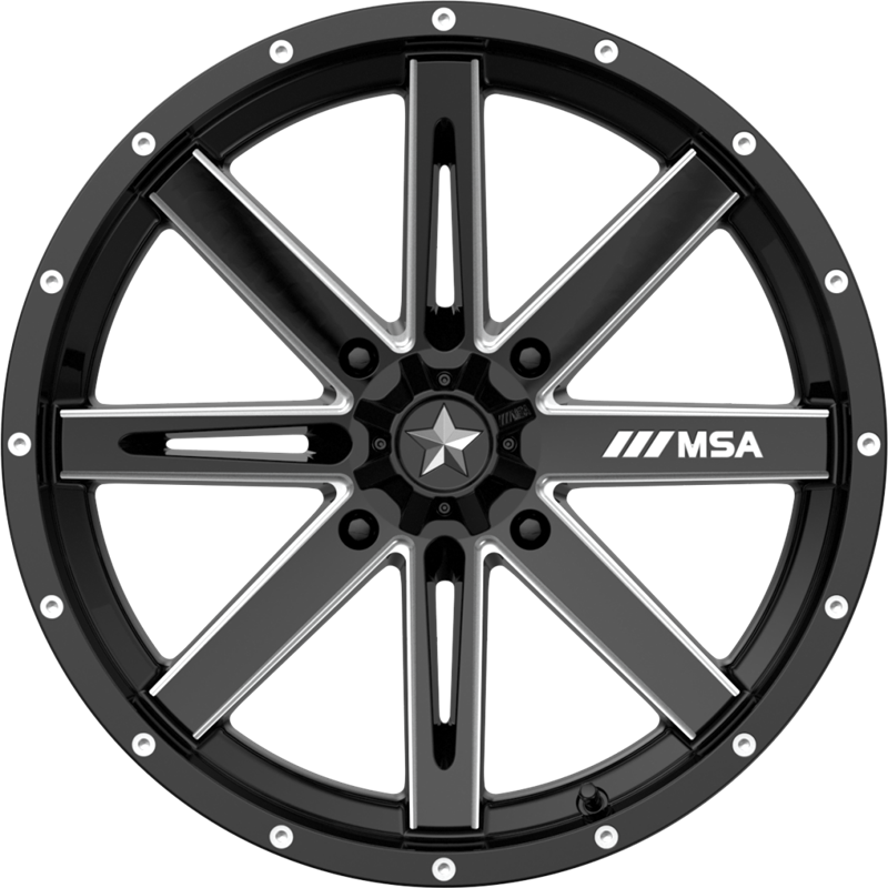 MSA Offroad Wheels 16x7 M41 Boxer Gloss Black Milled +10mm