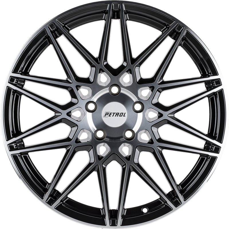 Petrol 19x8 P3C Gloss Black w/ Machined Face +40mm