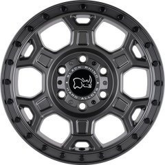 Black Rhino 16x8 Midhill Matte Gunmetal w/ Black Bolts +38mm