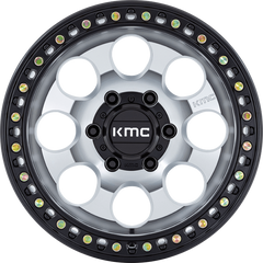 KMC 17x9 KM550 Riot SBL Machined w/ Satin Black Lip -12mm