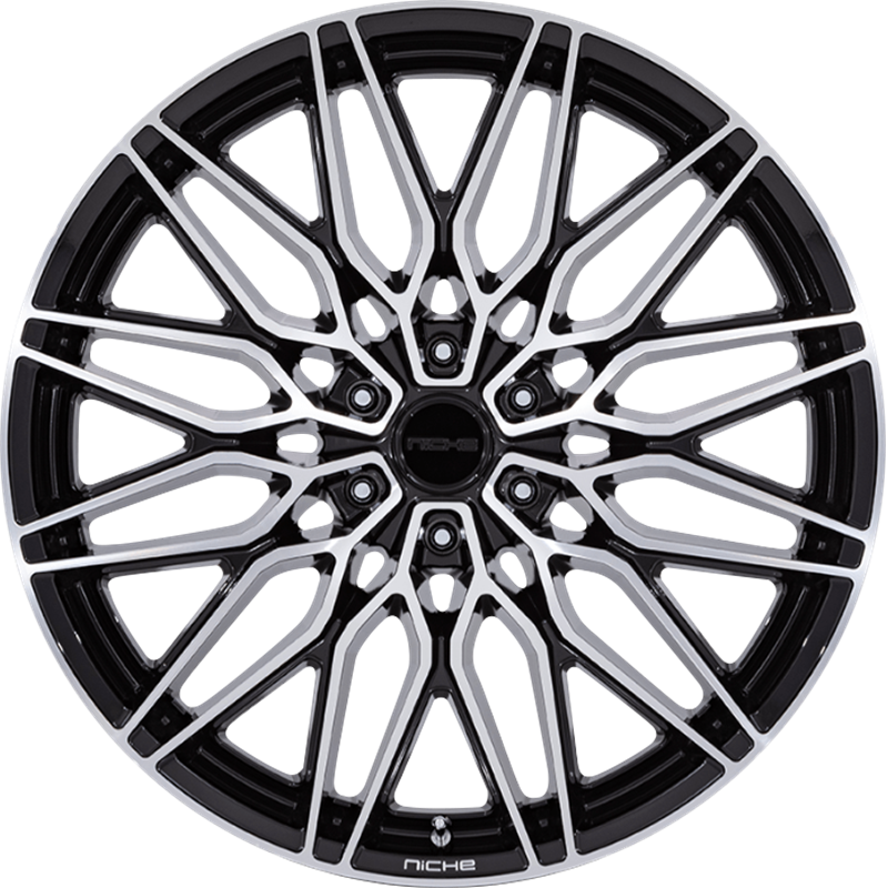 Niche 20x9.5 NC278 Calabria 6 Gloss Black Machined +30mm