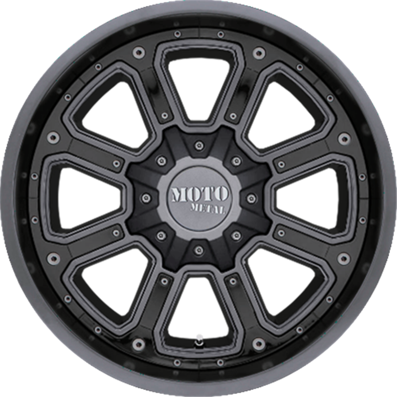 Moto Metal 17x9 MO984 Shift Matte Gray w/ Gloss Black Inserts -12mm