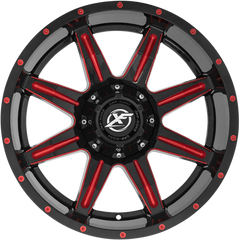 XF Off-Road 20x10 XF-215 Gloss Black w/ Red Milling -12mm