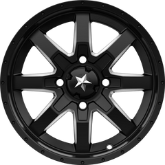 MSA Offroad Wheels 14x7 M25 Rocker Milled Flat Black +10mm