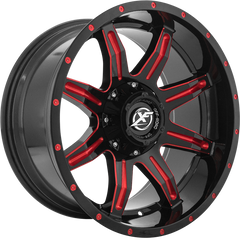 XF Off-Road 20x10 XF-215 Gloss Black w/ Red Milling -12mm