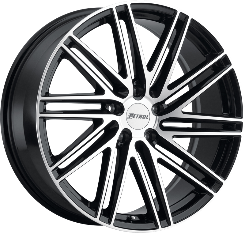 Petrol 18x8 P1C Gloss Black w/ Machined Face +40mm