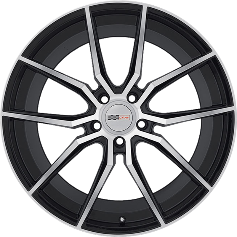 Cray 19x10.5 Spider Gloss Black w/ Mirror Cut Face +65mm