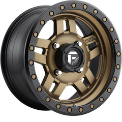 Fuel UTV 15x7 D583 Anza 4+3 Matte Bronze w/ Black Ring +13mm