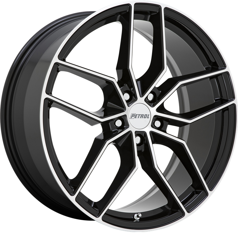 Petrol 18x8 P5C Gloss Black w/ Machined Face +40mm