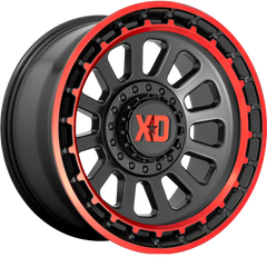 XD 17x9 XD856 Omega Satin Black w/ Machined Lip and Red Tint +0mm