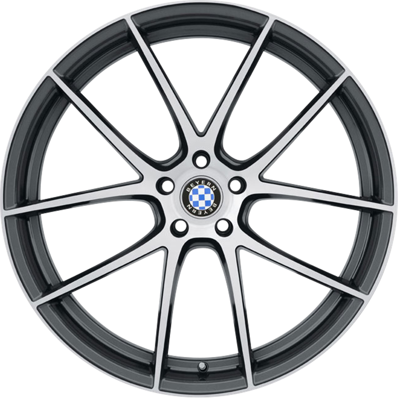 Beyern 17x9 Ritz Gloss Gunmetal w/ Brushed Face +20mm