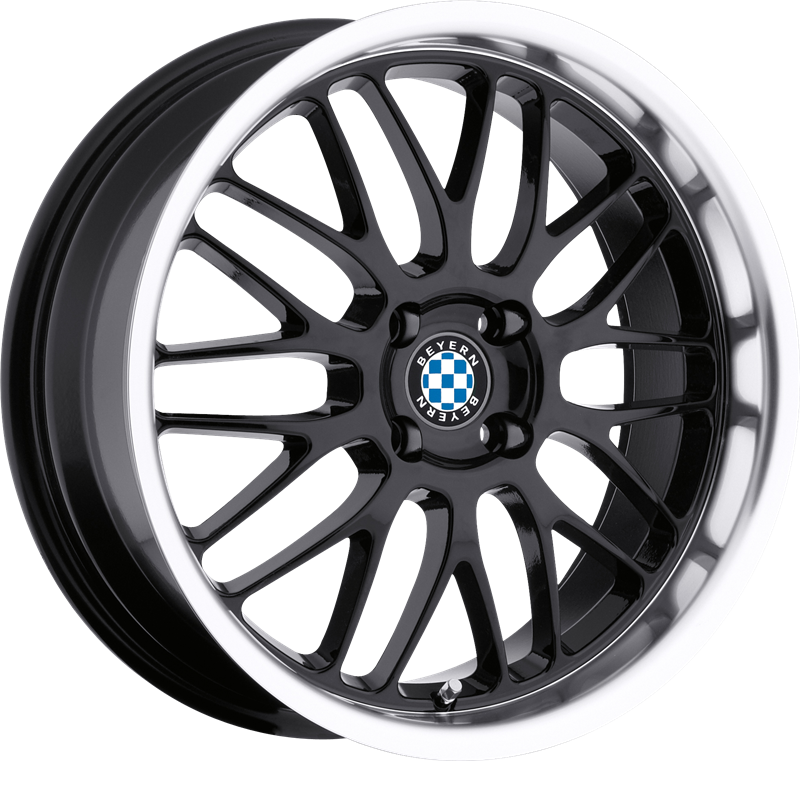 Beyern 20x8.5 Mesh Gloss Black w/ Mirror Cut Lip +20mm