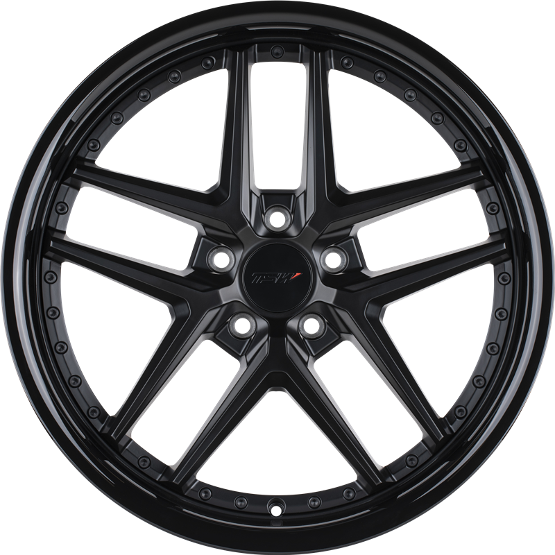 TSW 19x9.5 Premio Matte Black w/ Gloss Black Lip +20mm