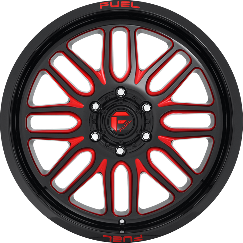 Fuel 20x10 D663 Ignite Gloss Black w/ Candy Red -18mm