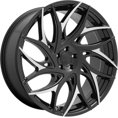 DUB 20x9 S259 G.O.A.T. Gloss Black w/ Machined Spokes +35mm