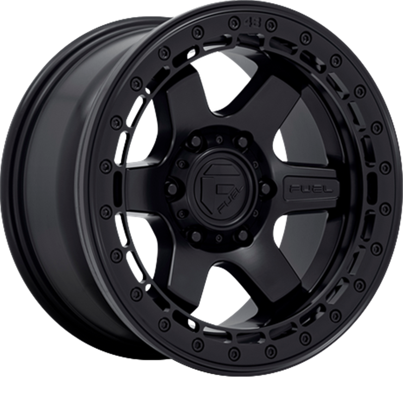 Fuel 17x8.5 D122 Block Beadlock Matte Black w/ Matte Black Ring +0mm