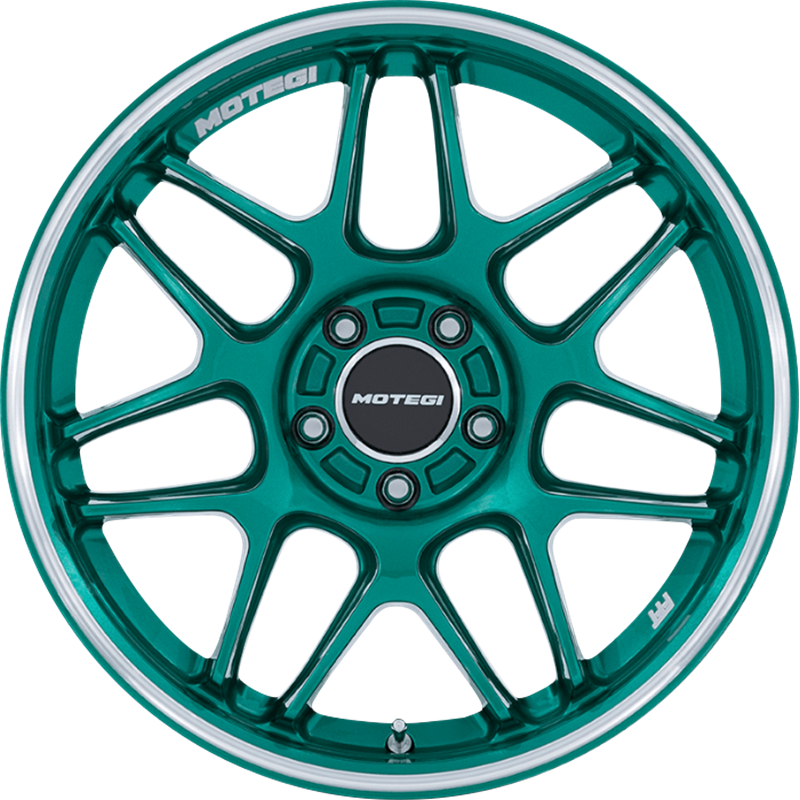 Motegi Racing 18x10.5 MR158 Tsubaki Hokkaido Green w/ Machined Lip +25mm