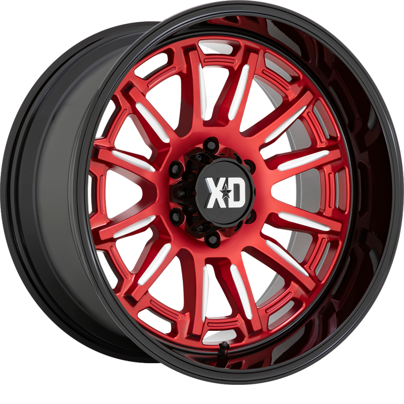 XD 20x9 XD865 Phoenix Candy Red Milled w/ Black Lip +18mm