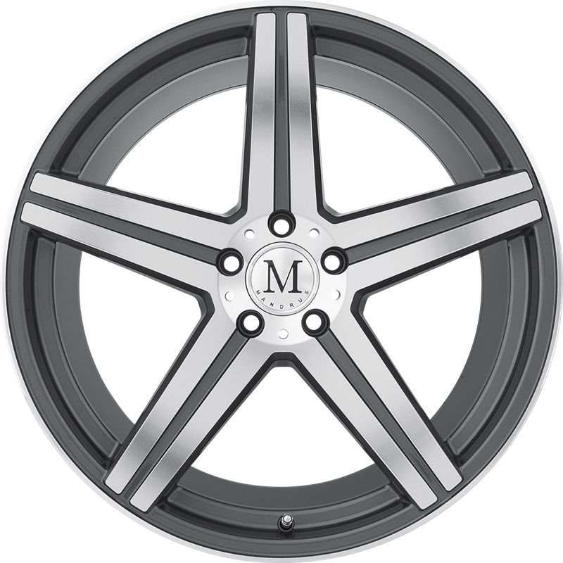 Mandrus 18x9.5 Estrella Gunmetal w/ Mirror Cut Face and Lip Edge +25mm