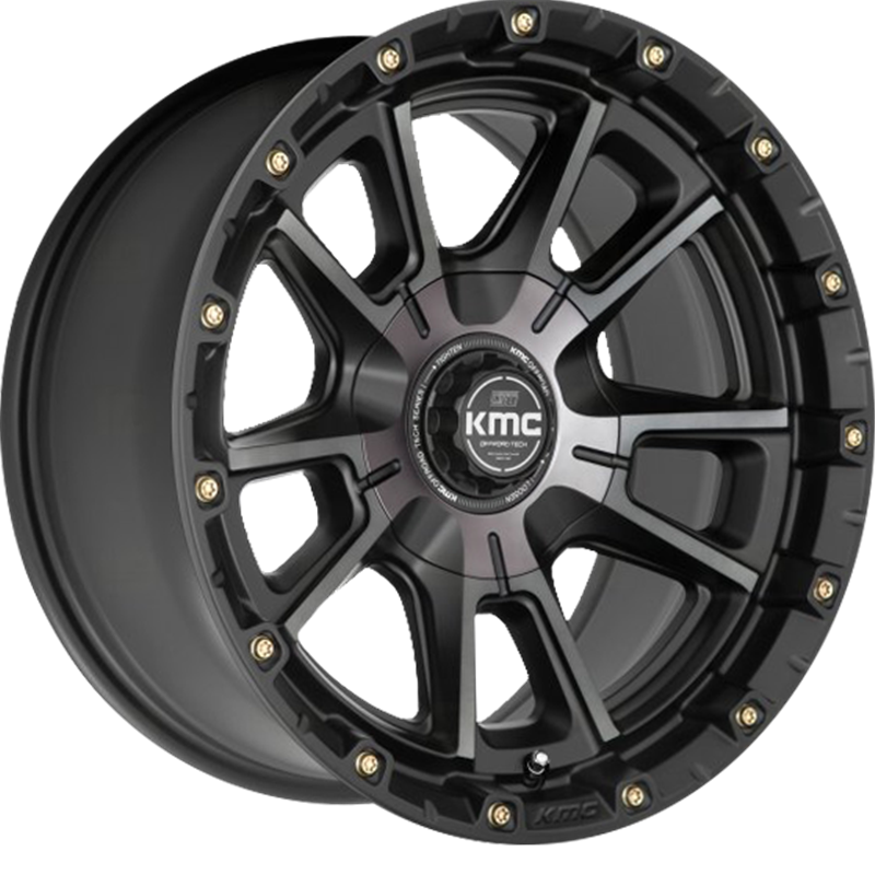 KMC 20x9 KM100 Sync Satin Black w/ Gray Tint +18mm