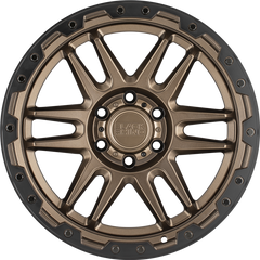 Black Rhino 17x8.5 Apache Matte Bronze w/ Black Lip Edge and Black Bolts +0mm