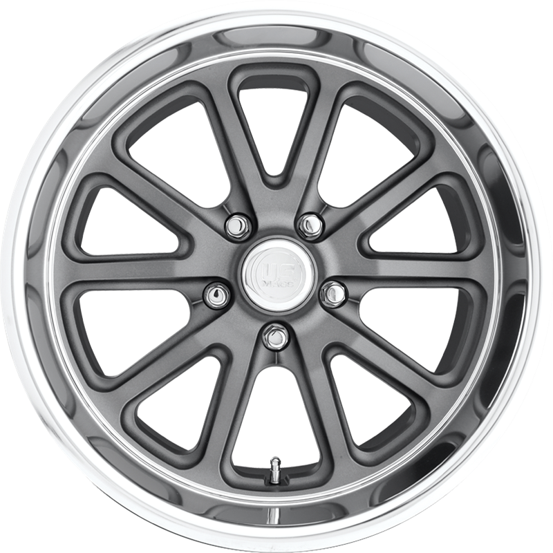 US Mags 17x8 U111 Rambler Textured Gray w/ Diamond Cut Lip +1mm