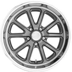 US Mags 17x8 U111 Rambler Textured Gray w/ Diamond Cut Lip +1mm