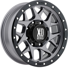 XD 18x9 XD127 Bully Matte Gray w/ Black Ring +18mm