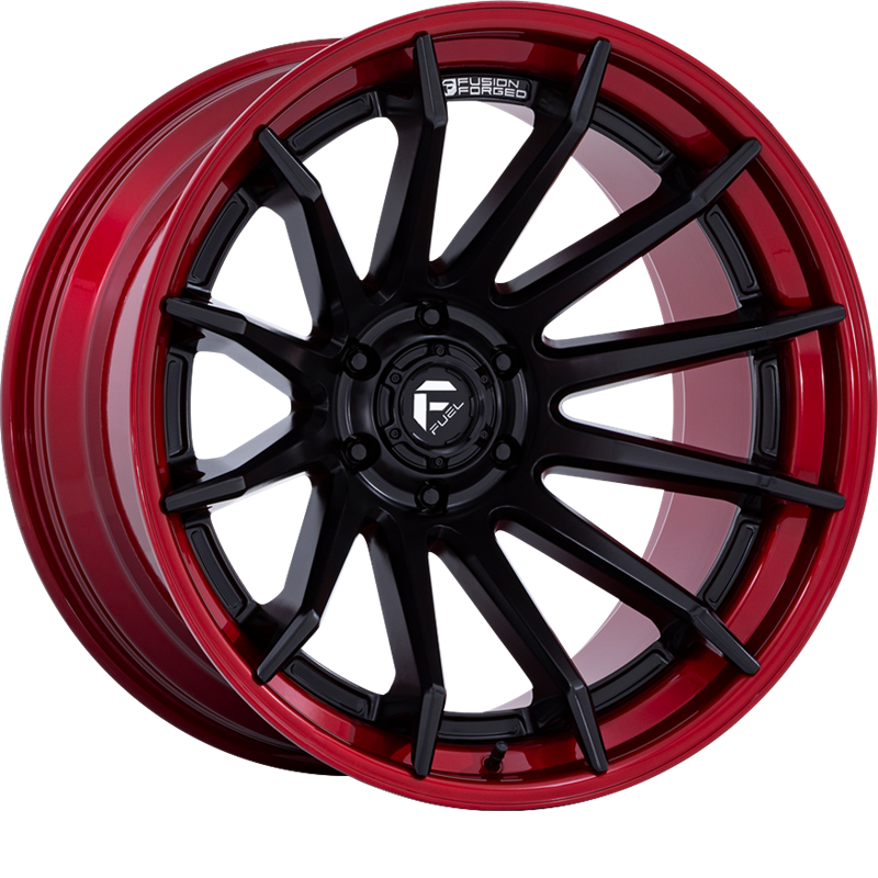 Fuel 20x10 FC403 Burn Matte Black w/ Candy Red Lip -18mm