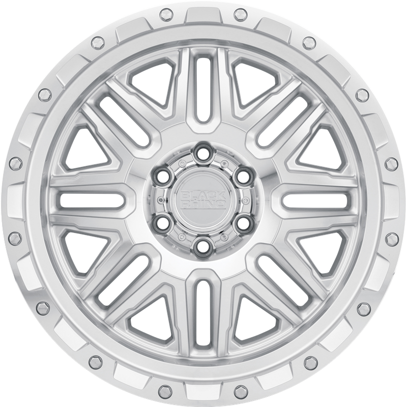 Black Rhino 17x9 Alamo Silver w/ Mirror Face and Stainless Bolts +12mm