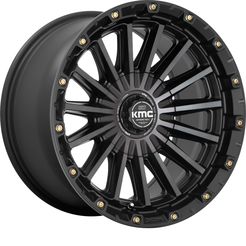 KMC 17x9 KM102 Tempo Satin Black w/ Gray Tint +0mm