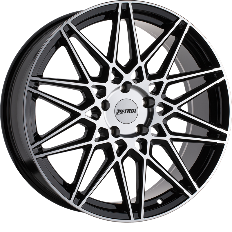 Petrol 19x8 P3C Gloss Black w/ Machined Face +40mm