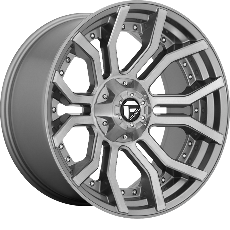 Fuel 20x10 DC713 Rage Brushed Gunmetal w/ Tinted Clear Coat -18mm