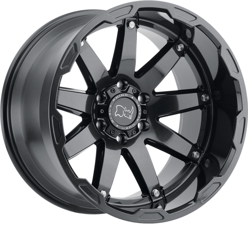 Black Rhino 18x9.5 Oceano Gloss Gunblack w/ Stainless Bolts +12mm