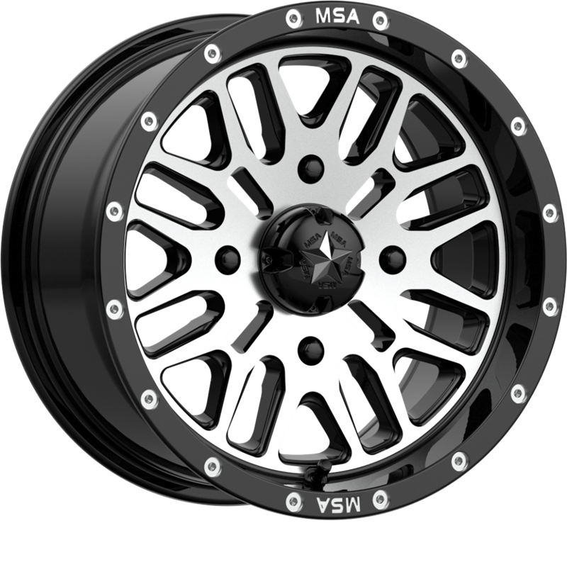 MSA Offroad Wheels 15x7 M38 Brute Gloss Black Machined +10mm