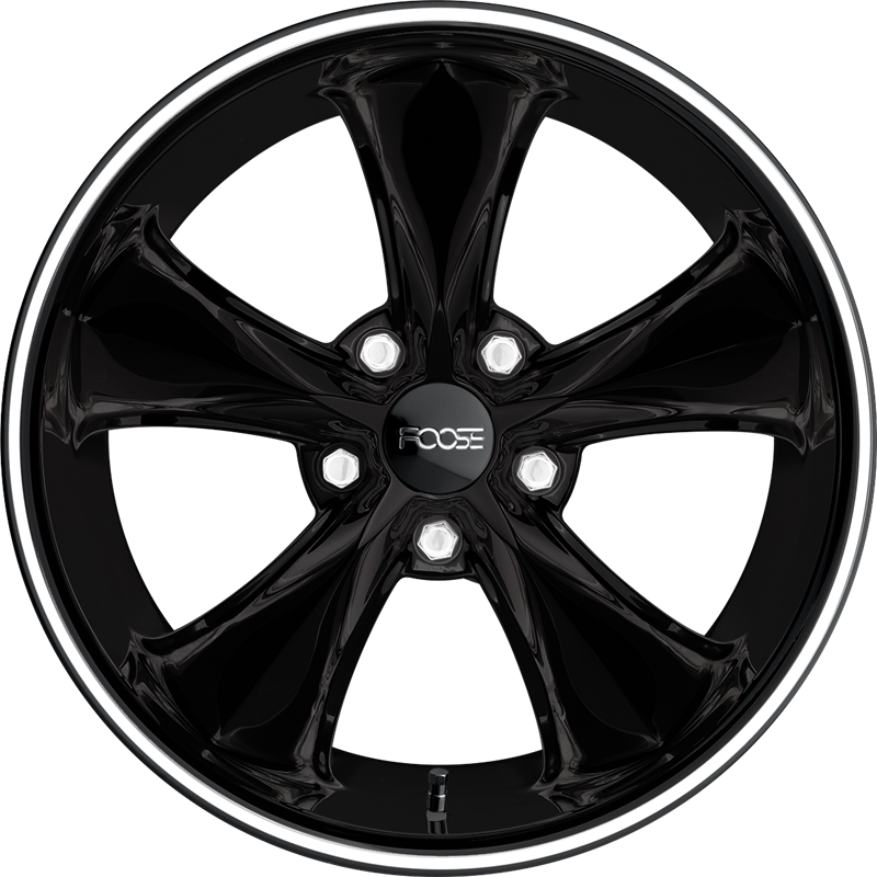 Foose 17x7 F104 Legend Gloss Black Milled +1mm