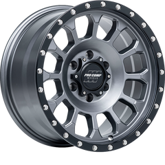 Pro Comp 17x8 PA34 Rockwell Matte Graphite w/ Black Lip +0mm
