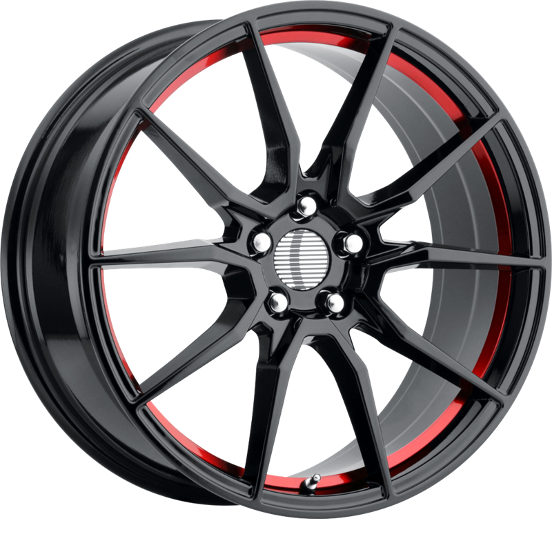 Performance Replicas 20x10 PR193 Gloss Black Red Machined +40mm