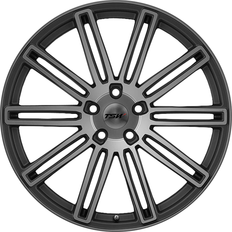 TSW 18x9.5 Crowthorne Matte Gunmetal w/ Matte Machined Face +20mm