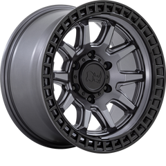 Black Rhino 17x8.5 Calico Matte Gunmetal w/ Matte Black Lip +34mm