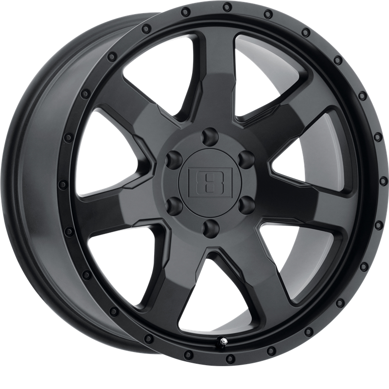 Level 8 17x8.5 Slam Matte Black -6mm