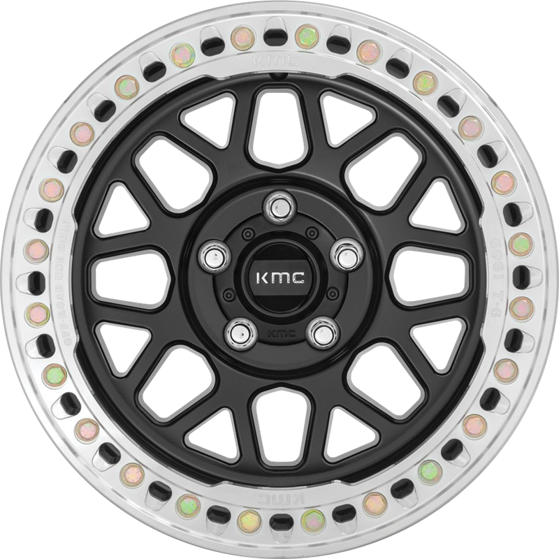 KMC 20x10 KM235 Grenade Crawl Beadlock Satin Black -48mm