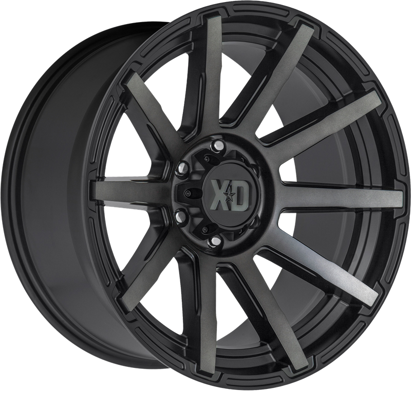 XD 20x9 XD847 Outbreak Satin Black w/ Gray Tint +30mm