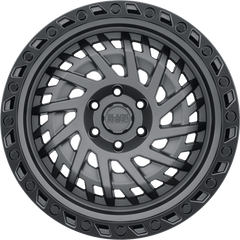 Black Rhino 17x9 Shredder Matte Gunmetal w/ Black Lip Edge -18mm