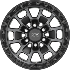 KMC 17x8.5 KM718 Summit Satin Black w/ Gray Tint +0mm