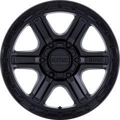 KMC 17x8.5 KM551 Outrun Matte Black w/ Gloss Black Lip +18mm